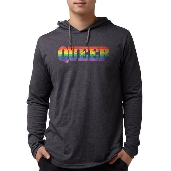 CafePress - RETRO Queer_TR - Mens Hooded Shirt