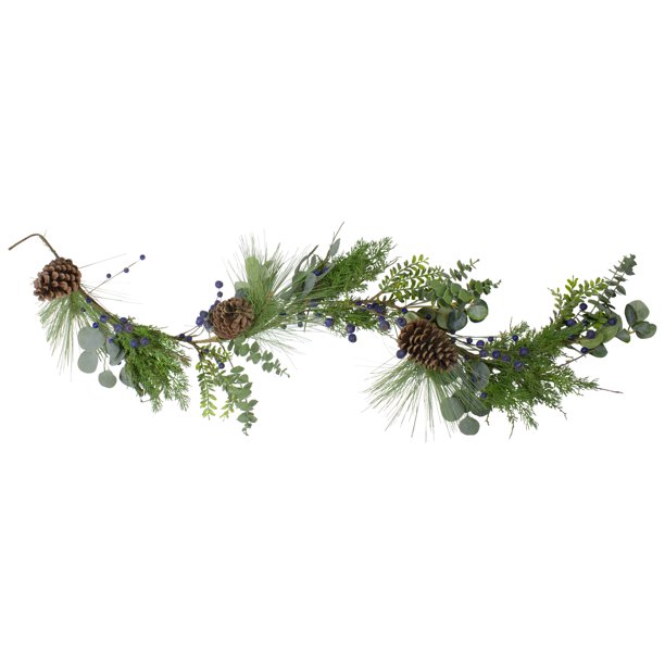 5' Blueberry Eucalyptus Pine Artificial Christmas Garland - Unlit