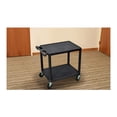 thumbnail image 6 of Luxor 26"H Mobile Multipurpose Plastic Storage Utility AV Cart with 2 Shelves - Black, 6 of 6