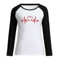 thumbnail image 3 of Baqcunre Valentine'S Day Shirts For Women Loose Round Neck Raglan Sleeves Printed T Shirt Top(Black S-XXL),Long Sleeve Shirts For Women Graphic Tees Holiday Tops For Women 2023 Womens Tops, 3 of 3