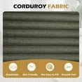 thumbnail image 5 of 67" Chaise Lounge Chair with Wide Armrests, Corduroy Convertible Sleeper Sofa Bed for Living Room, Oversized Deep Seat Lounge with 3 Pillows, No Assembly Required, Green, 5 of 11