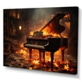 thumbnail image 2 of Designart "Fire Piano Orange and Black Tools for Music" Music Wall Art Living Room, 2 of 5