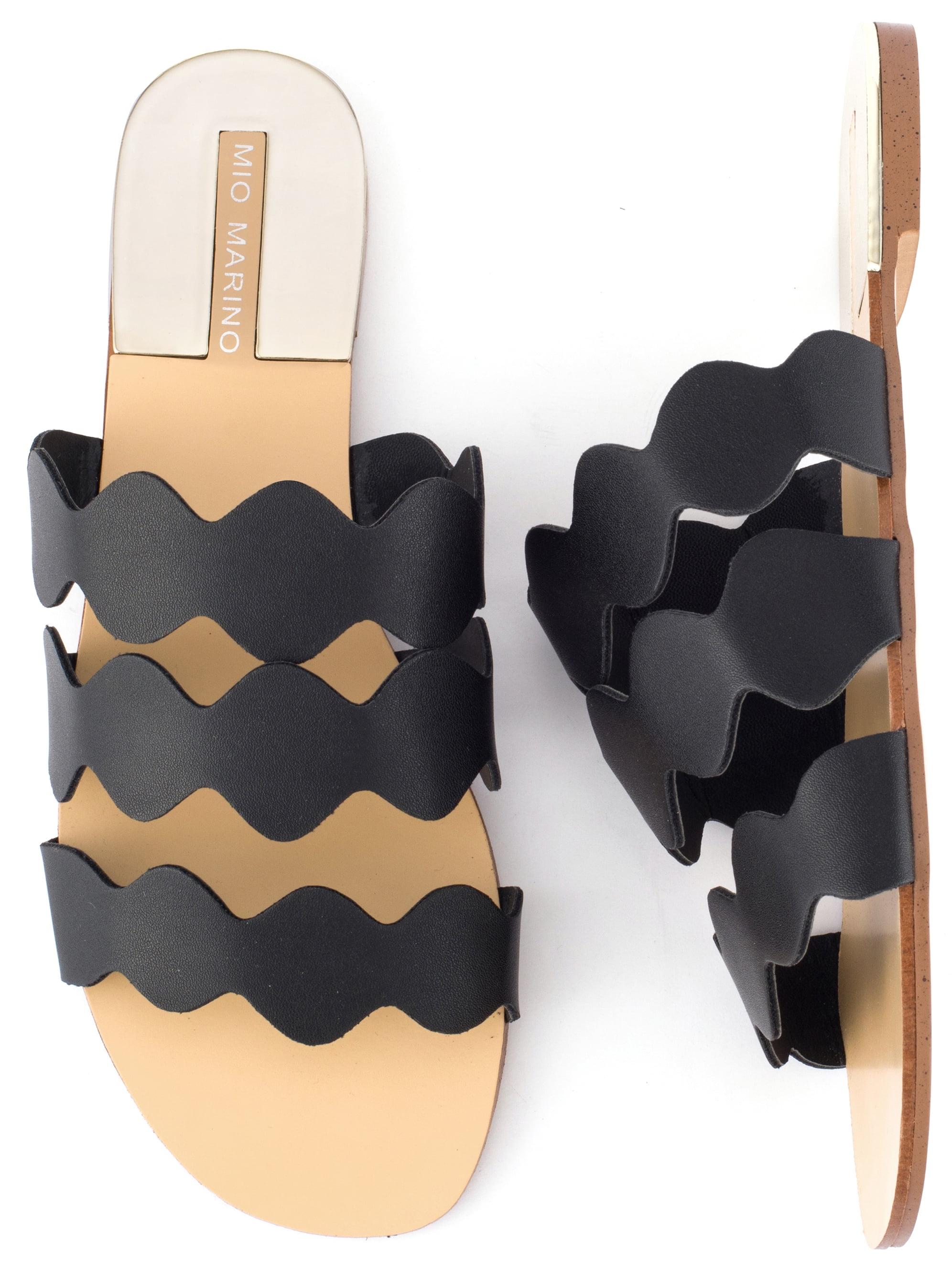 Mio Marino Frillscalloped Slide Sandals for Women