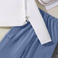 thumbnail image 7 of Karoyedx Summer Clothes for Girls Tween Girls Clothes 2 Piece Outfit Long Sleeve Top + Wide Leg Pants Fall Winter Clothing Set Blue Size,7-8 Years, 7 of 7