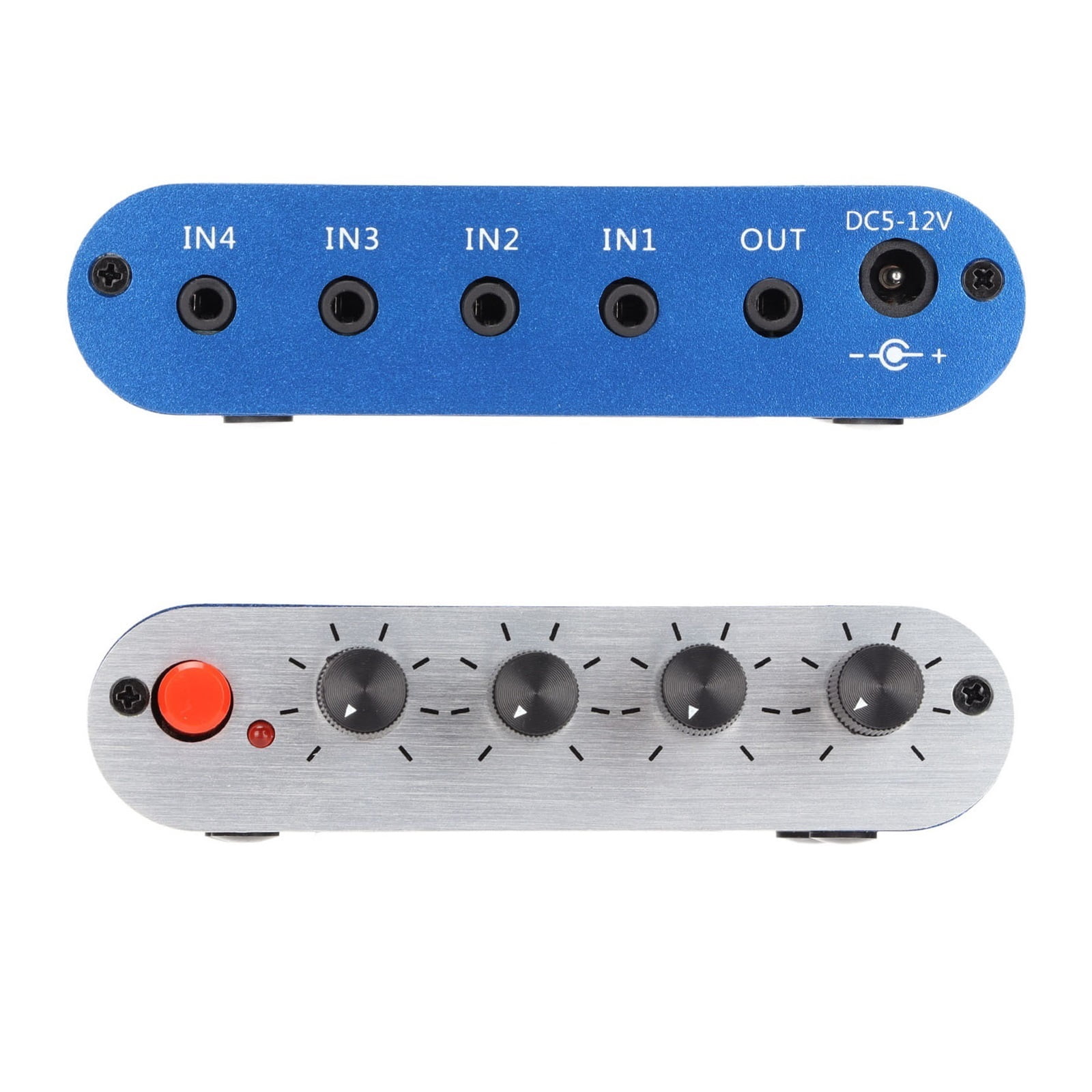 Mini Stereo Mixer 4 in 1 Out Volume Adjustment Sound Selector Amplifier for PC Laptop Headphone ,Multi Modes