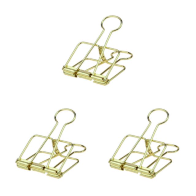 stanreset 1/2/3 20 Pieces Metal Paper Clip Anti-rust Unfading Solid Color Replacement Home Office File Examination Papers Clips Gold 25mm 3PCS