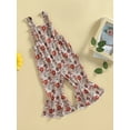 thumbnail image 3 of Bagilaanoe Toddler Baby Girl Summer Jumpsuit Sleeveless Floral Print Romper Overalls 6M 12M 18M 24M 3T 4T Kids Flare Long Pants Casual Outfits, 3 of 8