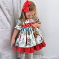 thumbnail image 4 of Robe de Noël Imprimée Princesse Dessin Animé Bébé Dentelle Xmas Robe Père Noël Filles Tout-Petits Filles Robe&Jupe, 4 of 6