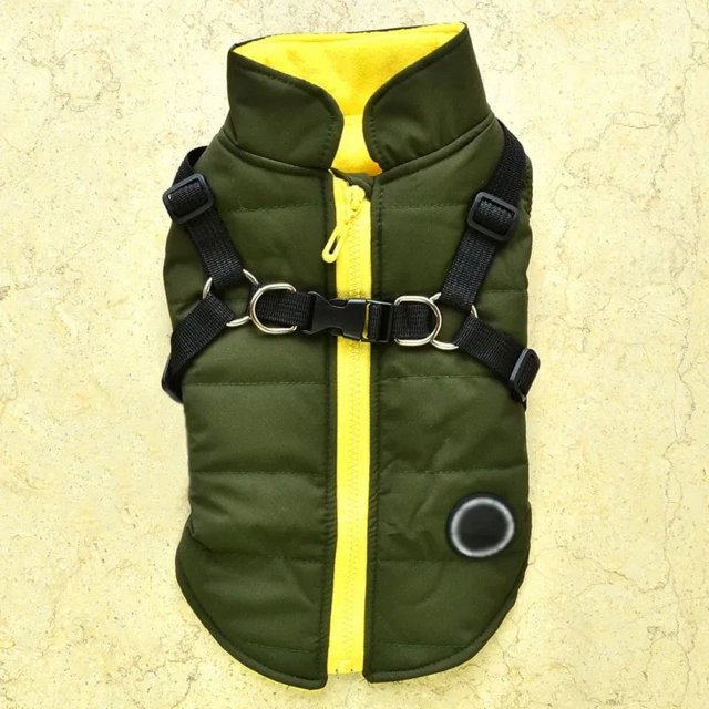 Medium/Large Dog Jacket With Wool Lining Warm Winter Pet Coat Waterproof French Bulldog Clothes Solid Color Labrador Vest ShopWise Round