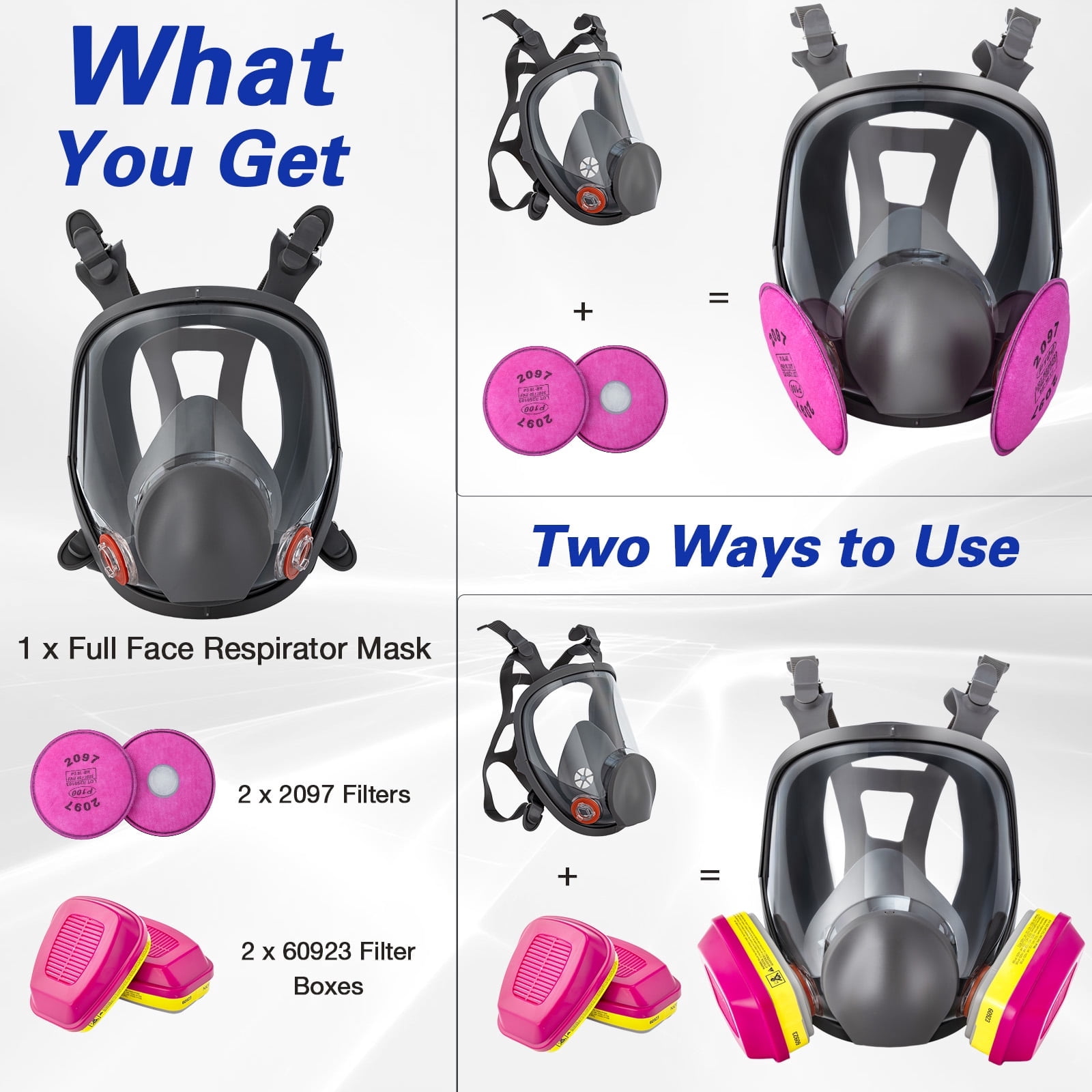 XAirClad Full-Face Respirators 60923 Reusable N95 1 Count One Size