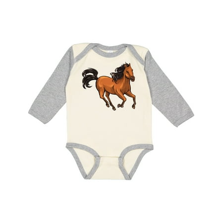 

Inktastic Wild mustang horse galloping Gift Baby Boy or Baby Girl Long Sleeve Bodysuit