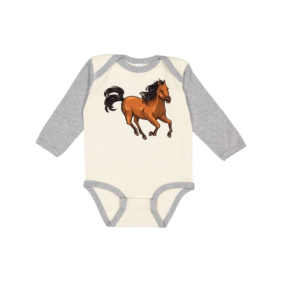 Inktastic Wild mustang horse galloping Boys or Girls Long Sleeve Baby Bodysuit