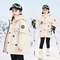 thumbnail image 3 of Chaqueta de plumón para niños y niñas, chaqueta con capucha gruesa y cálida para exteriores, longitud media, nuevo estilo, invierno, para niños medianos y mayores, 2024, 3 of 5