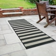 thumbnail image 6 of Couristan Afuera Yacht Club 2'2" x 7'10" Onyx Black and Ivory Stripe Outdoor Runner Rug, 6 of 10