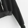 thumbnail image 5 of Women Long Sleeve Drawstring Crop Sweatshirt Crop Top Hoodie Pullover Top Blouse Black L, 5 of 9