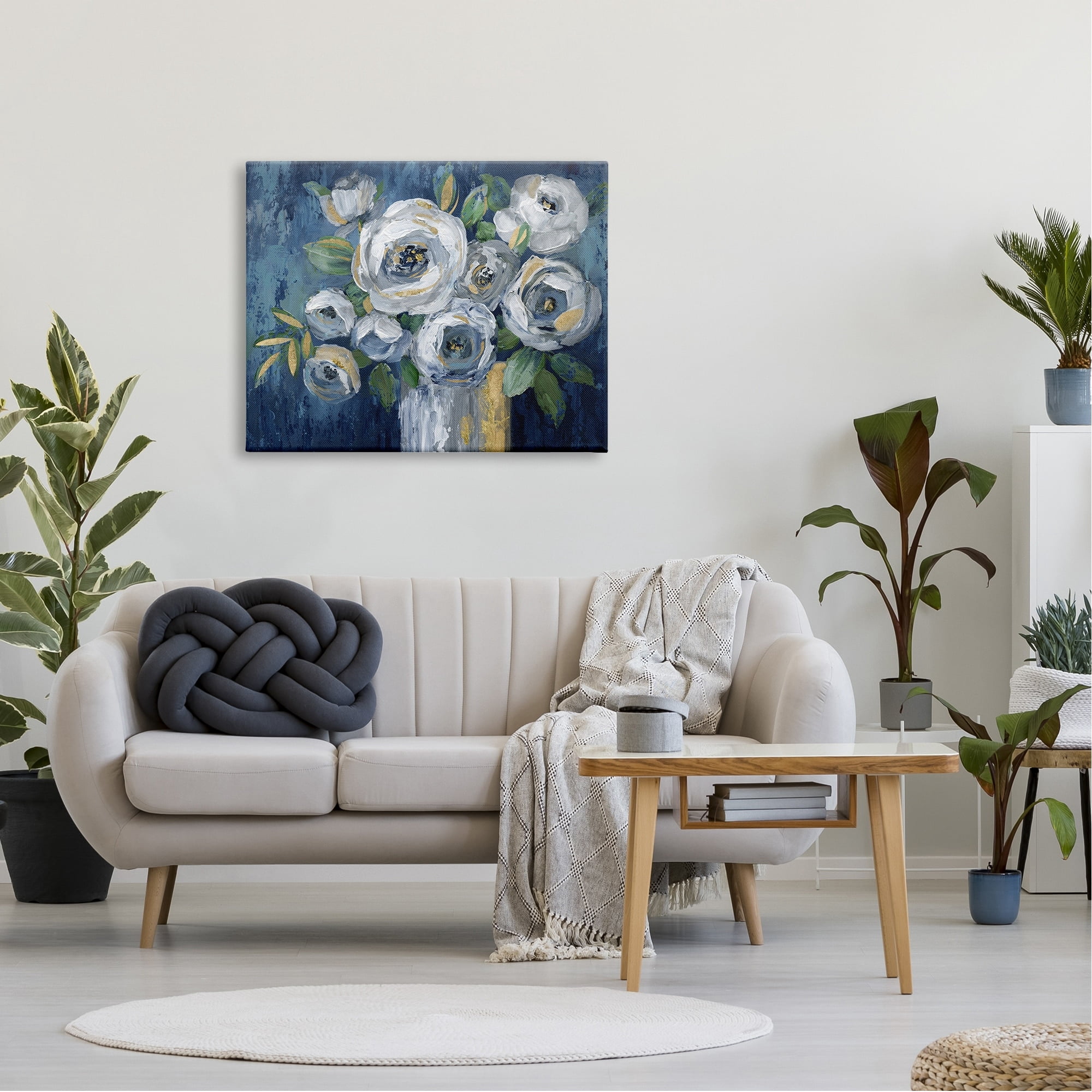 Stupell Industries Traditional White Peonies Flower Bouquet Painting Modern Painting Gallery-Wrapped Canvas Print Wall Art, 40 x 30, Design by Nan
