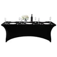 thumbnail image 3 of Mantel Hezuzo de elastano para mesa de 6 pies, paquete de 2 unidades, color negro, 3 of 7