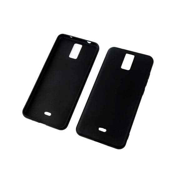 For BLU View 3 B140DL TPU 1-Piece Cover Phone Case   Tempered Glass - Black