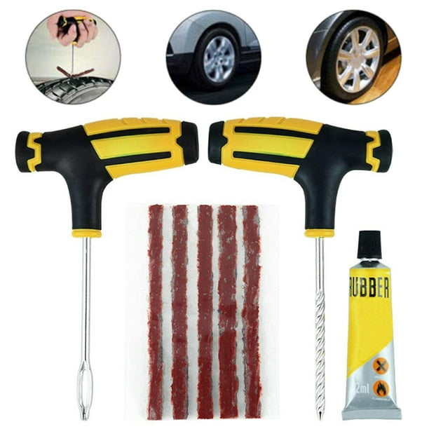 Kit d'outils de réparation de crevaison de colle de bande de caoutchouc de  prise de pneu de pneu sans chambre à air d'Essen 