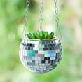 thumbnail image 2 of Mirror Reflector Garden Pots Planters Disco Ball Outdoor Flower Pots Rope Mirror Hanging Basket Wall Home Room Garden A, 2 of 6