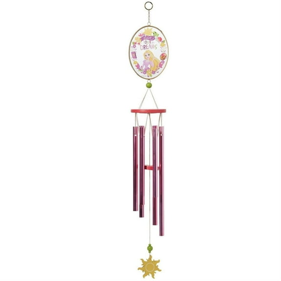 Enesco Disney Garden Tangled Rapunzel Windchime Metal Glass 28in H