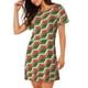 thumbnail image 2 of Disketp Geometric Watermelon para Camisón Corto de Manga Corta para Mujeres, Camisón Cómodo con Escote Redondo, Bonito y Confortable, 2 of 6