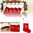 thumbnail image 1 of Grandes Bas de Noël Rouges avec Lettres pour Décoration d'Arbre Festive, 1 of 4