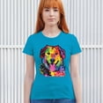 thumbnail image 3 of Tee Hunt Dean Russo Cute Neon Dog T-Shirt Adopt A Pet Colorful Pet Women's T-Shirt Tee, Light Blue, X-Large, 3 of 5