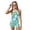 Turquoise Floral, variant on COEQINE Girls Two Piece Tankini Swimsuit Racerback Bathing Suit with Chest Pad, Summer Hawaiian Swimwear with Boyshort for Kids 6-7 Years, for Water Play, Blue Purple Leopard Print