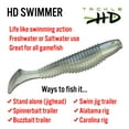 thumbnail image 4 of Tackle HD 8-Pack Swimmer Fishing Bait, 4" Soft Plastic Paddle Tail Swimbait, Freshwater, Ice, or Saltwater Fishing Lures, Bass, Crappie, Walleye, or Trout Lures, Alewife, 4 of 5