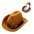 thumbnail image 1 of 2 Cajas Sombrero Vaquero Para Anillo De Compromiso Y Collar Xtellar cafe, 1 of 4