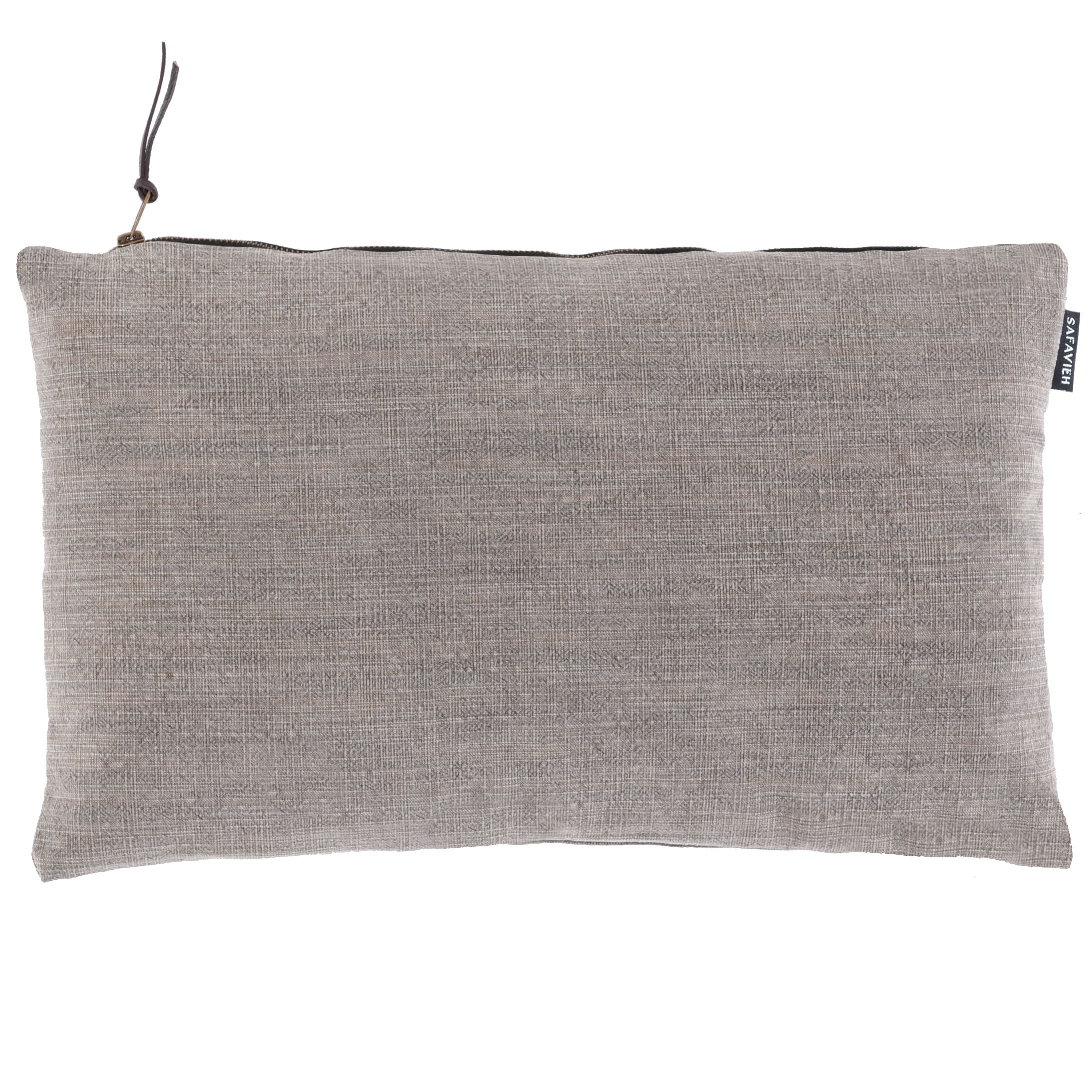 SAFAVIEH Idalena Solid Pillow, 12" x 20", Brown