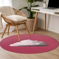 thumbnail image 6 of Pink Sky Round Rug 3ft Washable Circle Entryway Rugs Non Slip Abstract Sky White Minimalist Area Rug Indoor Floor Carpet for Bedroom Kitchen Living Room Home Office Dining Room Nursery, 6 of 9