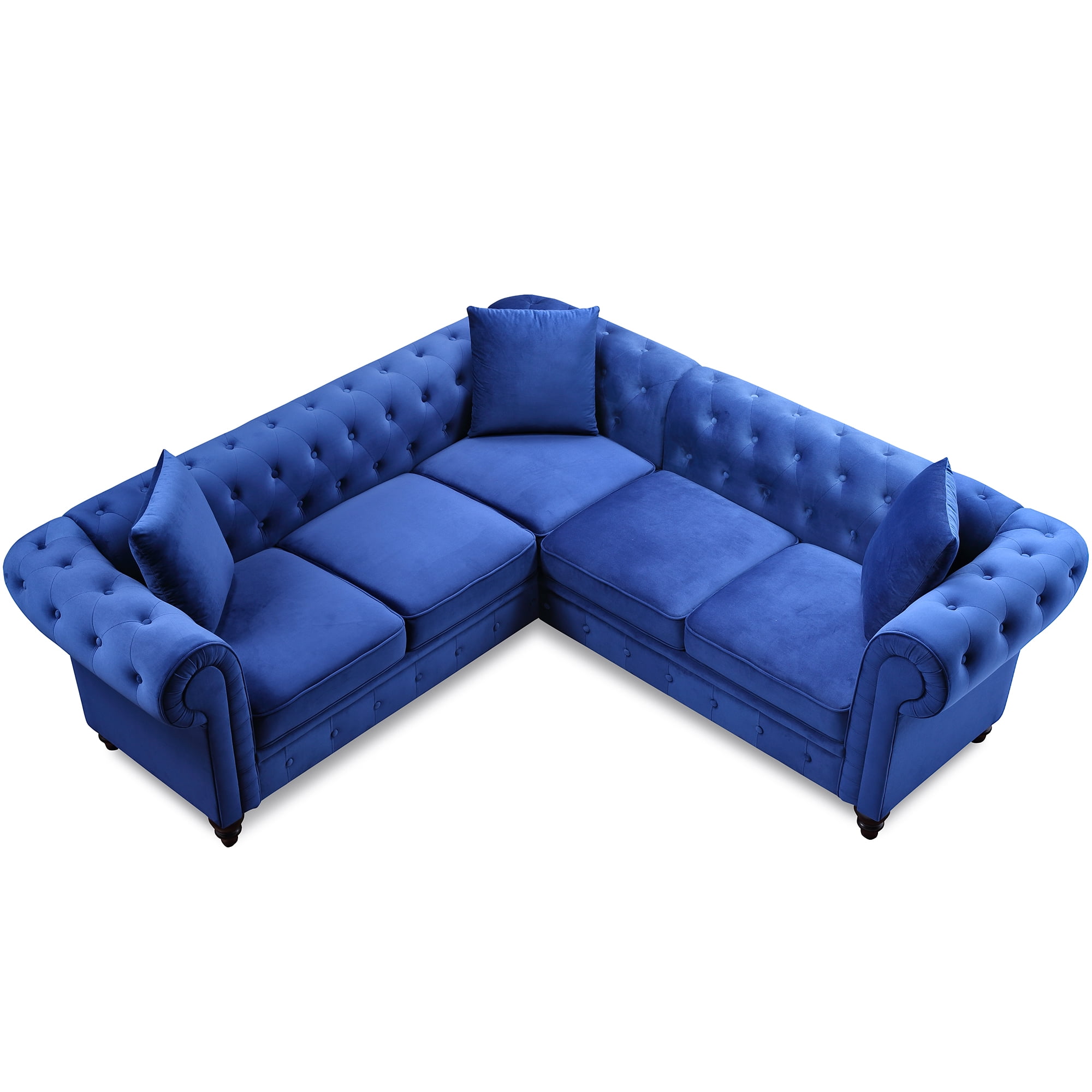 Kepooman Sectional Sofa, Blue Polyester Kepooman Sectional Sofa, Blue Polyester