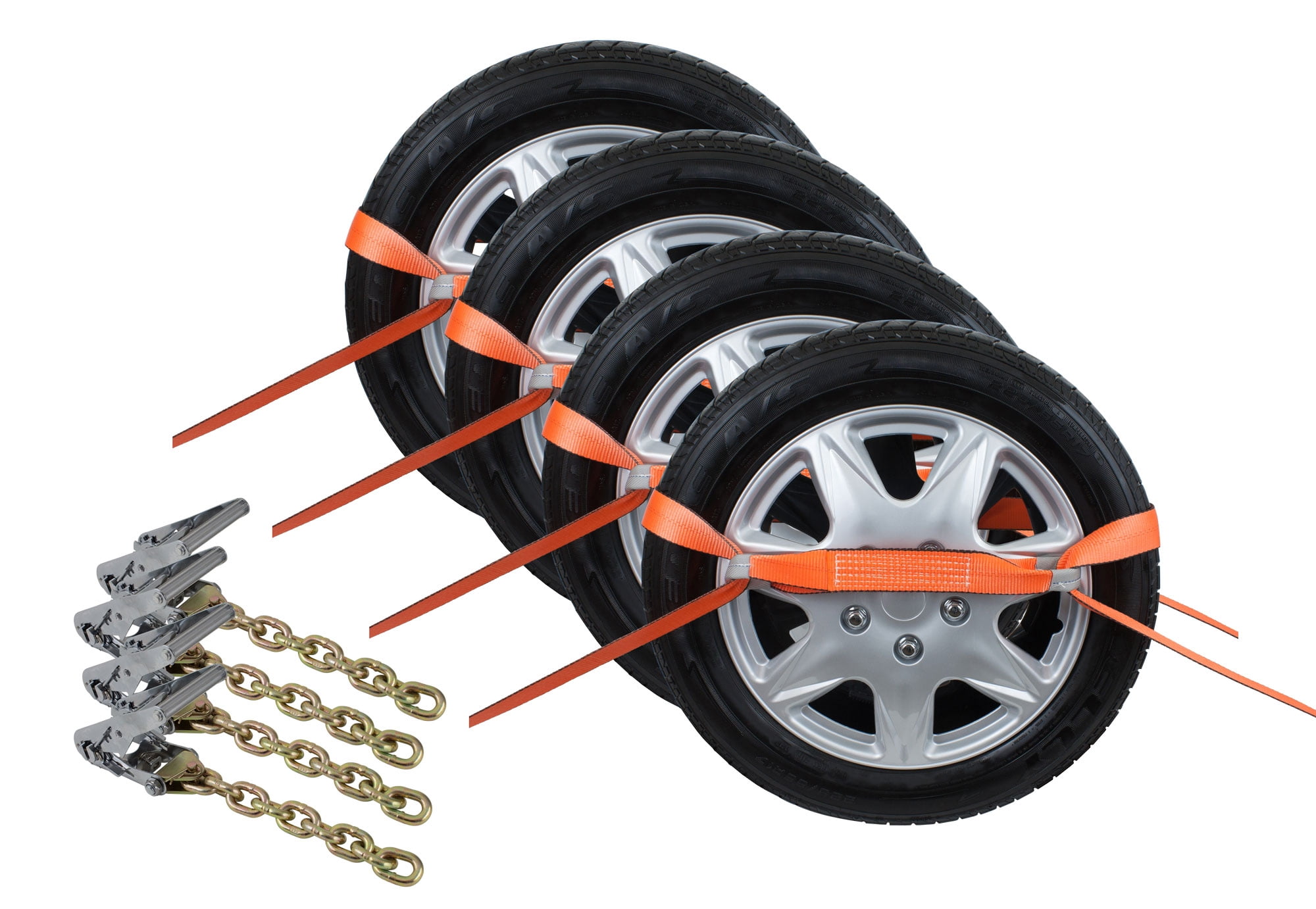 RuggedTow 8-Point Tie Down System Kit With Chain Ends For Car Carrier Tow Truck - Made In USA