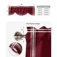 thumbnail image 4 of Tie Up Valance Curtain for Kitchen,Wine Red Dark Maroon Rod Pocket Short Curtains Adjustable Tie-Up Shade Valances,Burgundy Red Window Treatment for Bathroom Living Room Bedroom, 4 of 8
