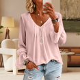 thumbnail image 6 of WCJM Women's Long sleeve T-shirt Front Chiffon Blouses For Women V Neck Long Sleeve Shirts Loose Fit Casual Elegant Outfit Tops, 6 of 6