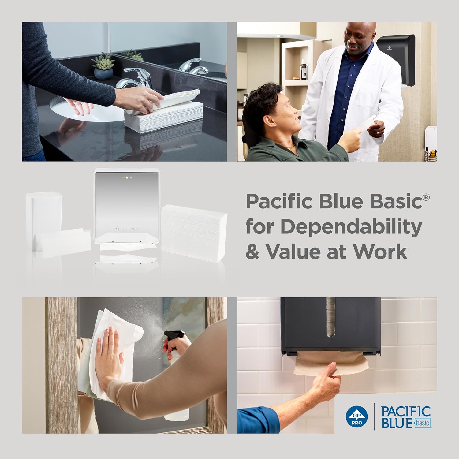Pacific Blue Basic‚ C-Fold Paper Towels (Previously Branded Acclaim) by GP PRO, White, 20603, 240 Towels per Pack, 10 Packs per case