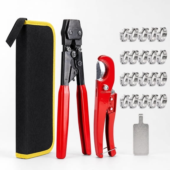 pex crimping tool kit, pex crimping tool, pex cinch tool For DIY Plumbing, With Stainless Steel Rings And Bag