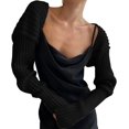thumbnail image 1 of ORUYROP Boléro Pull pour Femmes Tenue d'Automne Cardigan Court en Tricot Manches Longues Y2K Ouvert devant pour Sortir, 1 of 6