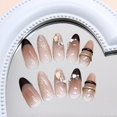 thumbnail image 4 of JZROCKER Almond Press on Nails French Styles False Nails Glossy Acrylic Nails Stick on Nails Manicure Nails Accesories for Women, 4 of 7