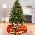 thumbnail image 7 of Christmas Tree Skirt Santa Claus Snowflake Design Tree Skirt Creatives Lightweight Decorative Mat Christmas Tree Bottom Apron Scene Decoration for Holiday Xmas Party Decor 35.43inch, 7 of 7