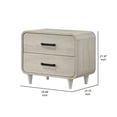 thumbnail image 5 of Benjara Meni Nightstand- 2 Drawers- Black Metal Handles- Scandinavian White, 5 of 6