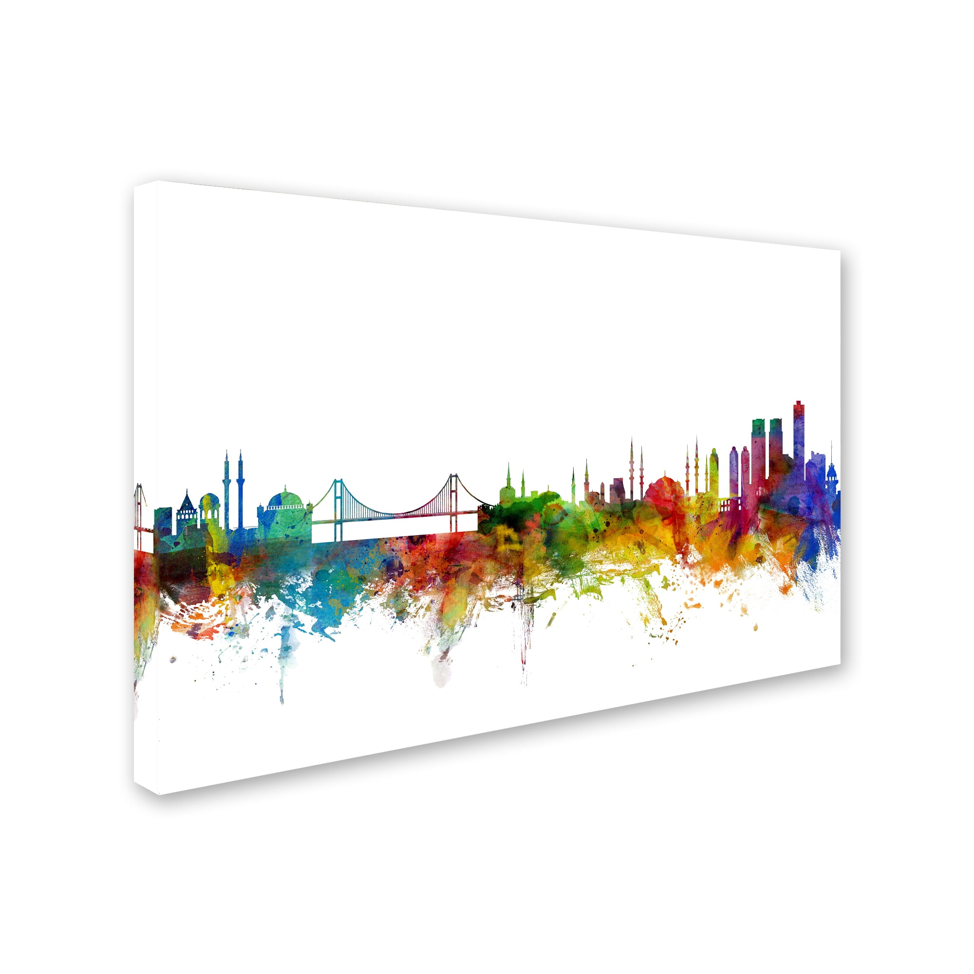 Trademark Fine Art "Istanbul Turkey Skyline" Canvas Art by Michael Tompsett