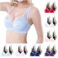thumbnail image 2 of Gswybco Seamless Bras for Women 3PC Plus Size Lace Underwear Breathable Full Coverage Wireless Bras Solid Color Everyday Brassiere, 2 of 5