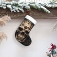 thumbnail image 6 of Rateoe Metal Style Horned Skull Print Christmas Stockings,18 Inch Large Christmas Stockings Decoration Ornaments for Holiday Home Fireplace Indoors, 6 of 7