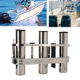 thumbnail image 2 of Powkky Fishing Rod Holder Marine Stainless Steel 3 Tube Link Rod Holder Rod Pod with Toolbar for Marine Yacht Boat Truck RV, 2 of 10