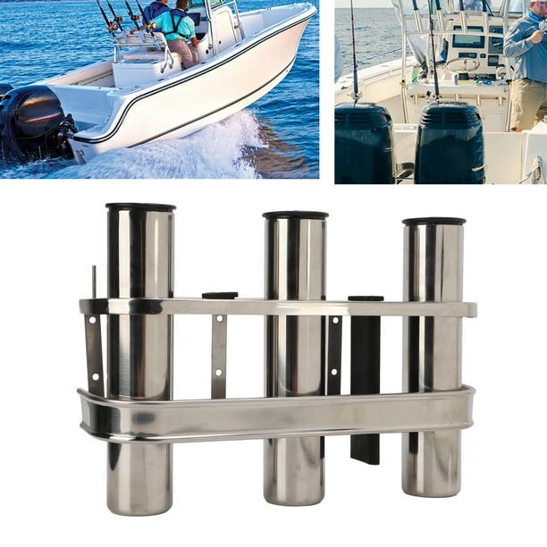 Fishing Rod Holder, Stainless Steel Storage Triple Rod Holder For Truck For  RV For Marine Yacht Boat 