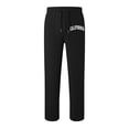 thumbnail image 2 of Boys Girls Fashion Baggy Sweatpants - Lightweight Straight Leg Athletic Joggers with Slant Pockets & Drawstring, Comfortable Casual Sportswear for Kids 4-13 Years(Black,150), 2 of 4