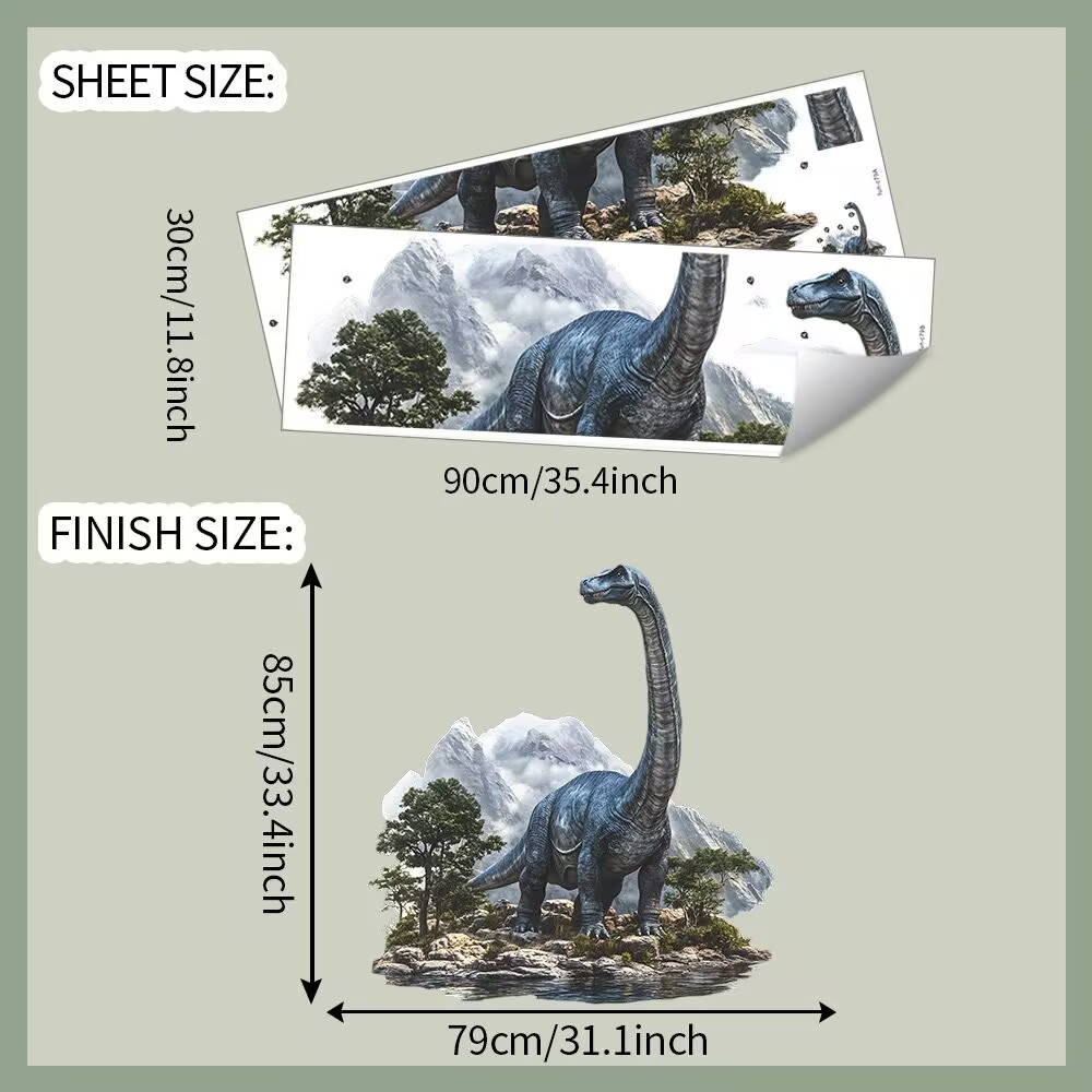 Large Dinosaur Wall Decor Decals Safari Wall Stickers Removable Peel and Stick Baby Nursery Kids Boys Bedroom Living Room Wall Art Murals Decoration